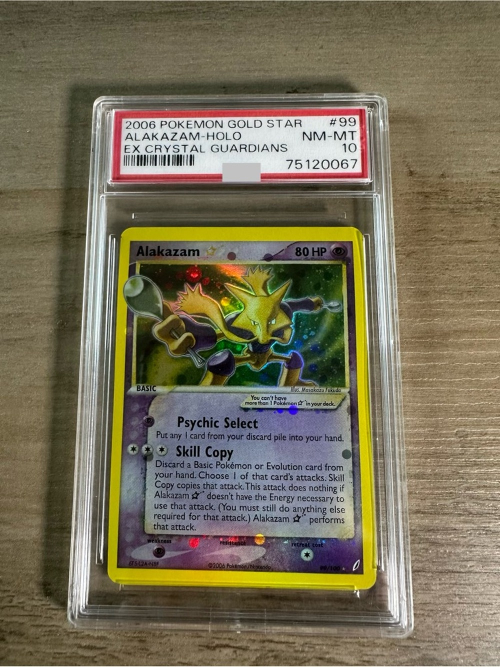 2006 Alakazam Gold Star Holo #99 Gold Star Pokémon Novelty Card. Gem Mint 10.